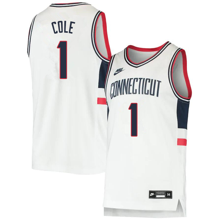 2021 Men #1 R.J. Cole Uconn Huskies College Basketball Jerseys Sale-Throwback
